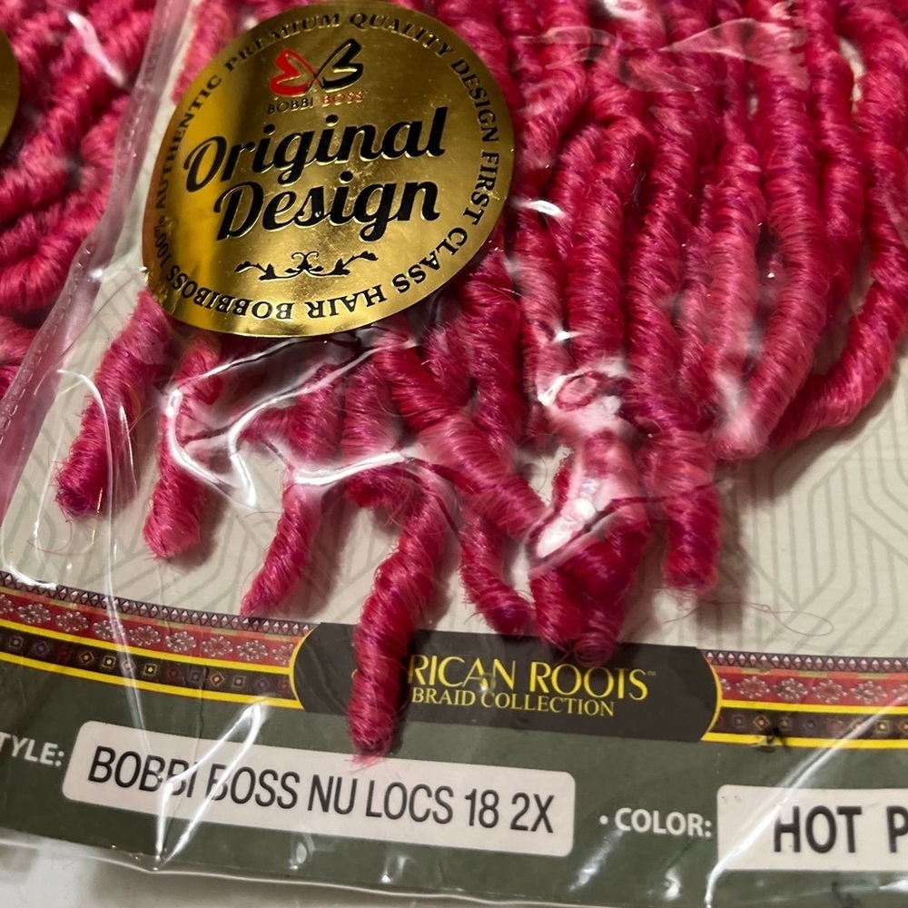 Bobbi Boss Nu Locs 18” Lot 4 Packs Long Color Hot Pink Hair Extentions - Picture 8 of 9